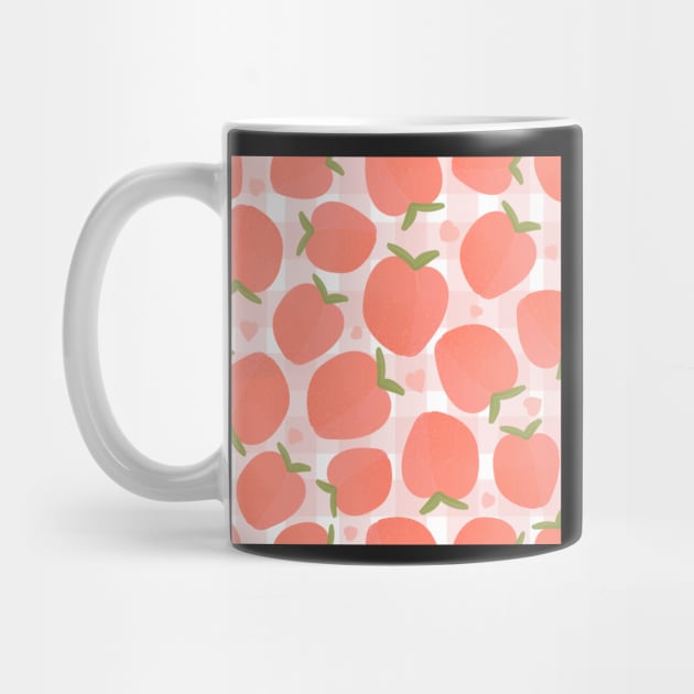 Checked peach seamless pattern by Lozovytska